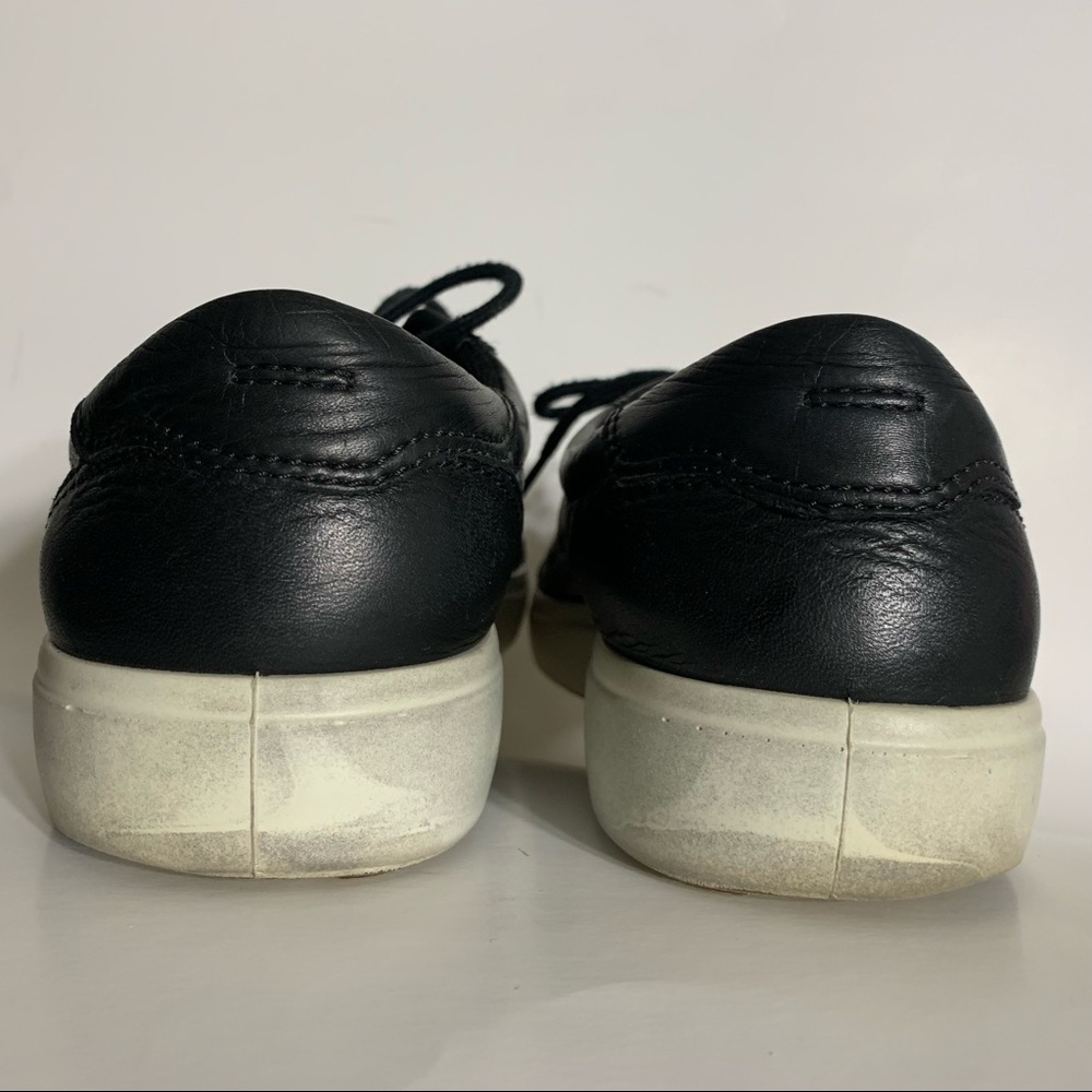 ECCO Soft 7 Black Leather Men’s Size 9 (43 EU)  Casual Sneakers - Picture 5 of 11